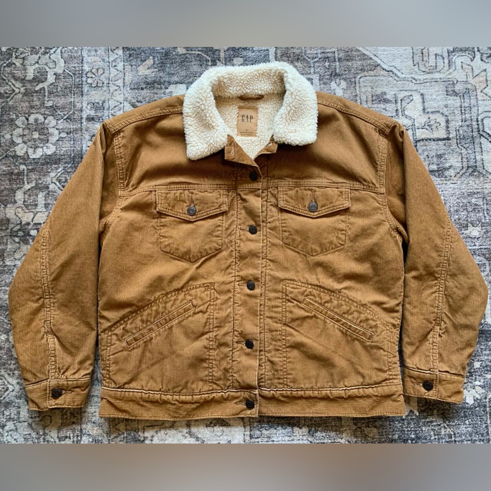 GAP‎ Corduroy Sherpa-Lined Jacket Women’s Size Small